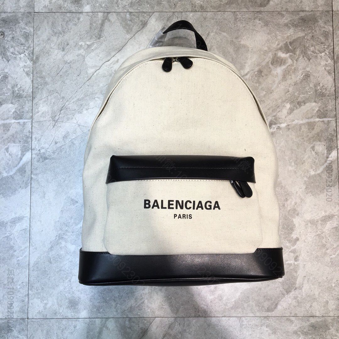 Balenciaga巴黎世家字母印花logo帆布双肩包