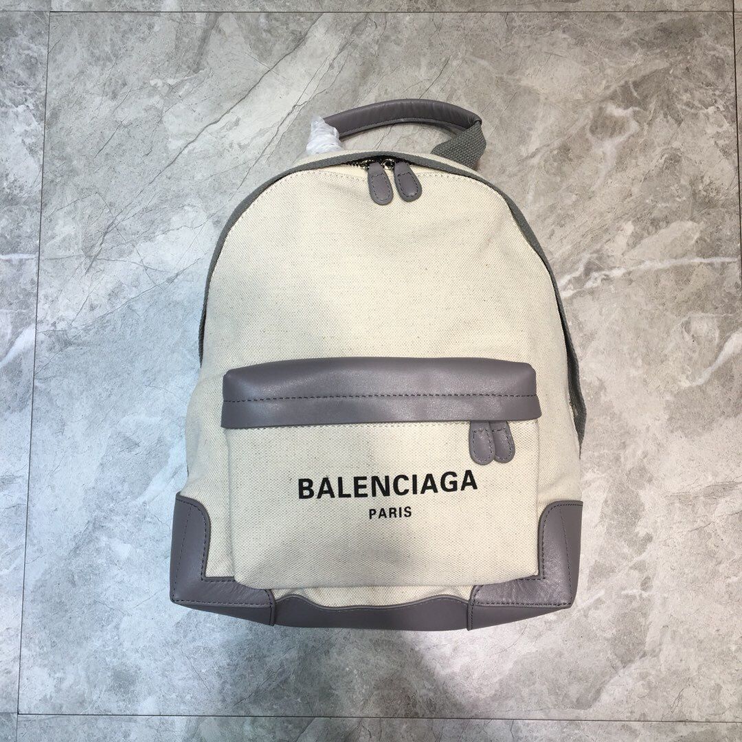 Balenciaga巴黎世家字母印花logo帆布双肩包