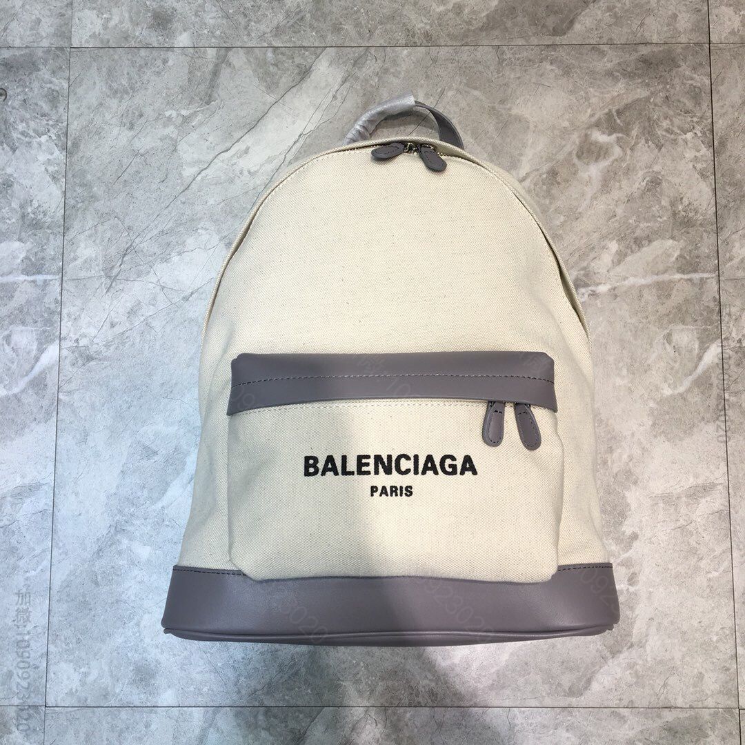 Balenciaga巴黎世家字母印花logo帆布双肩包
