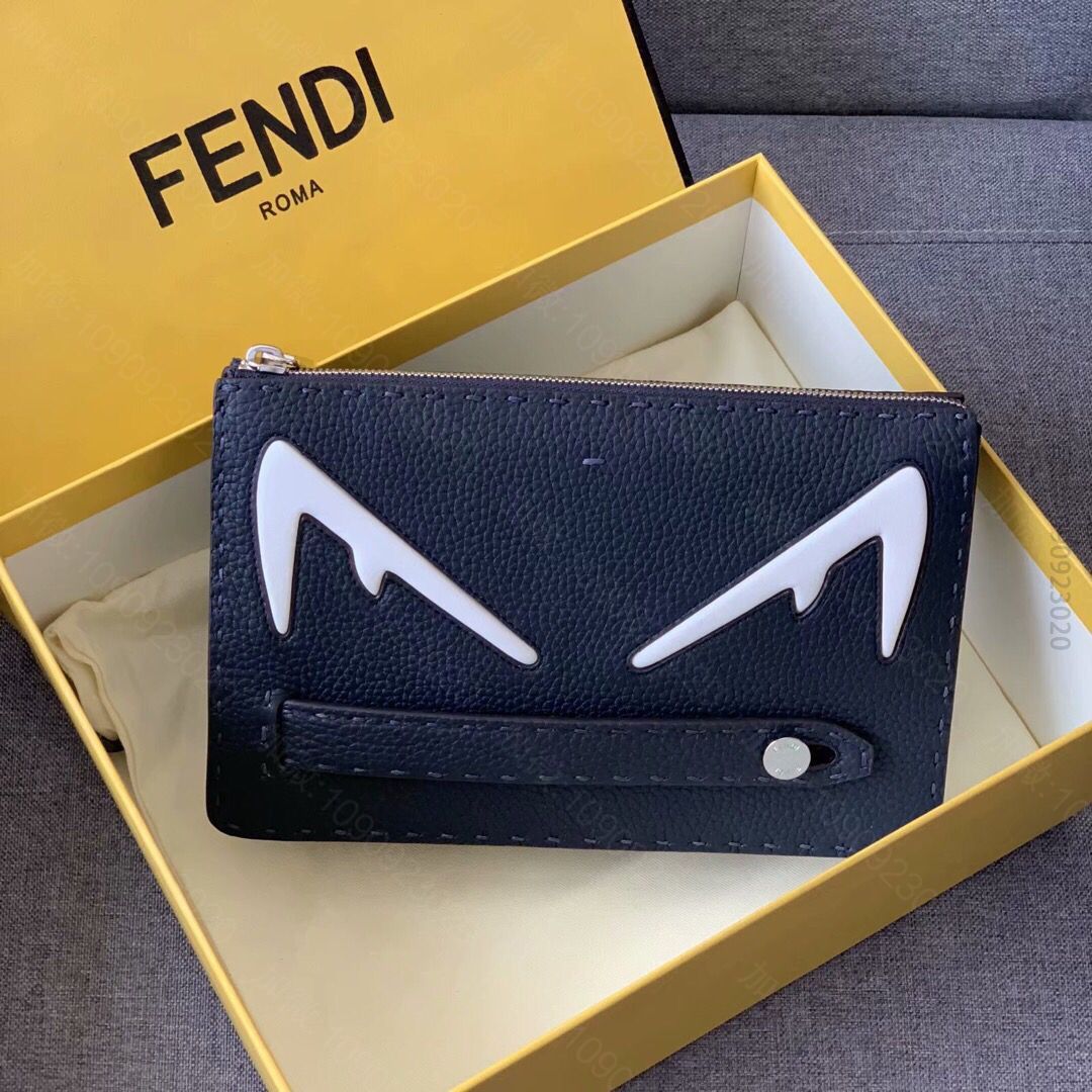 FENDI芬迪纯手工定制小牛皮兰色罗马手拿包366
