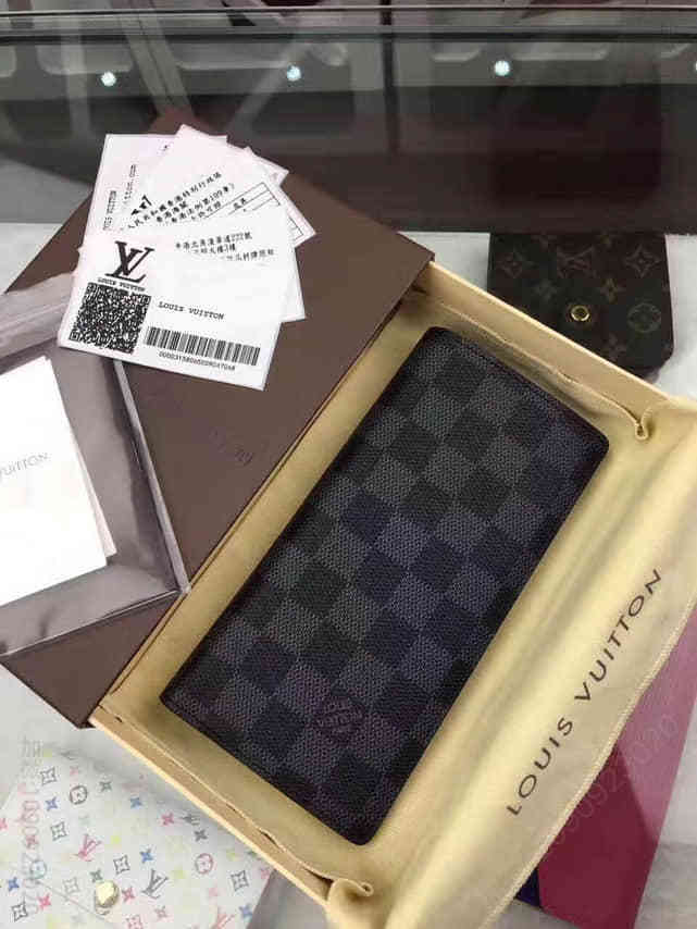 LV Damier Graphite棋盘子黑格ALEXANDRE 钱夹N61063