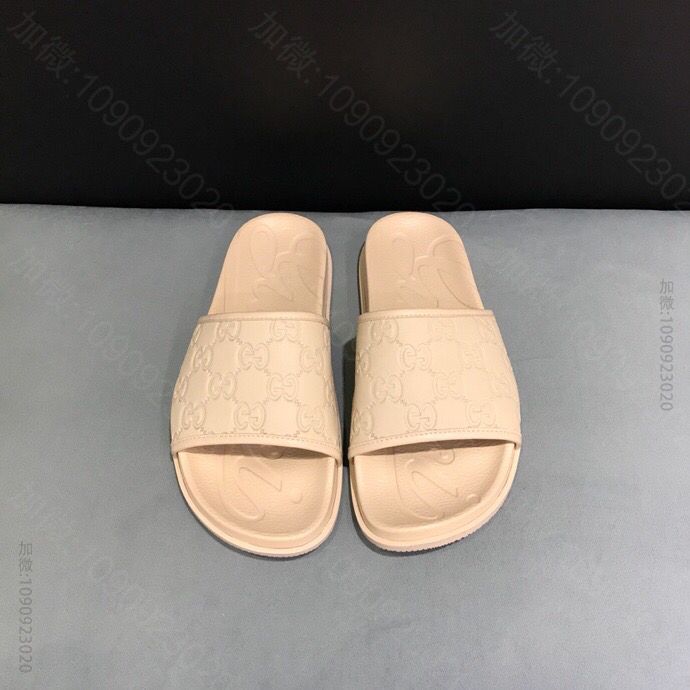 Gucci古驰 进口原版牛皮压花刺绣高端精品男士拖鞋