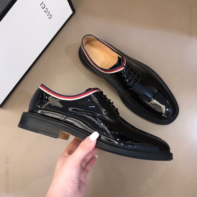 GUCCI古驰 进口开边珠牛皮G家原单正装皮鞋