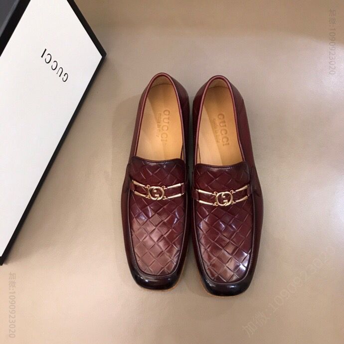 Gucci古驰 鞋面采用进口开边珠牛皮G家原单正装皮鞋