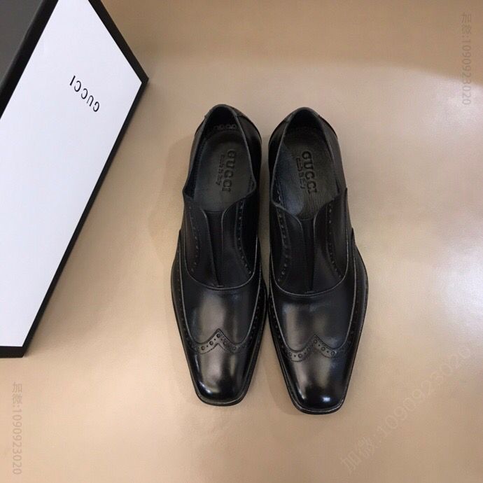 古奇皮鞋 gucci古驰 进口头层牛皮G家男士正装休闲皮鞋 原版古奇男鞋商城