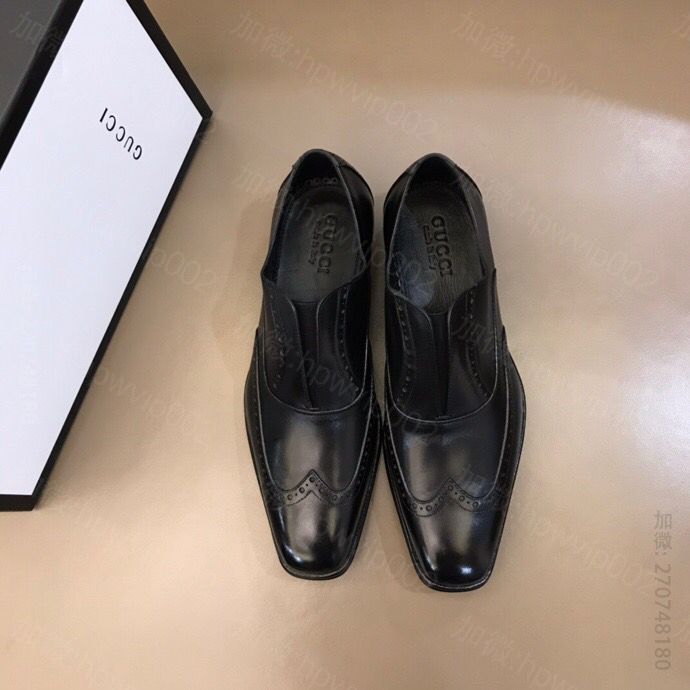古奇皮鞋 gucci古驰 进口头层牛皮G家男士正装休闲皮鞋 原版古奇男鞋商城 
