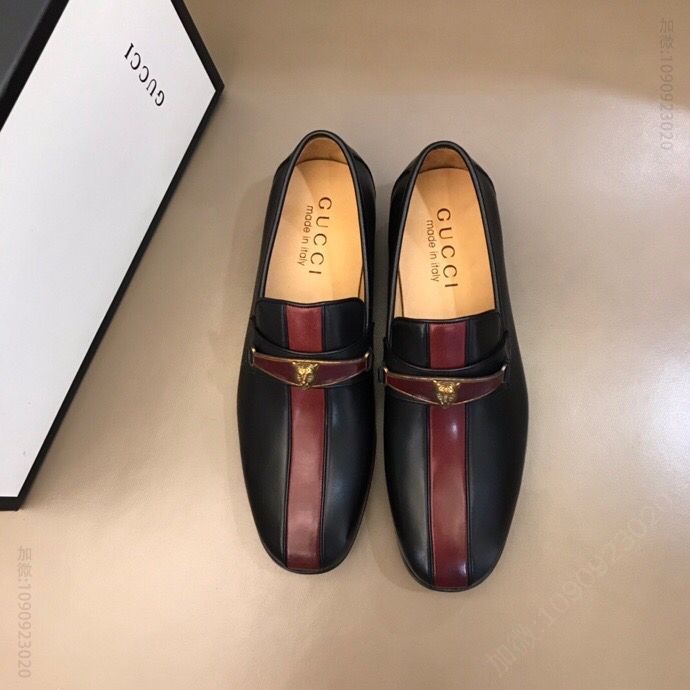 gucci古驰 进口头层牛皮G家男士正装休闲皮鞋