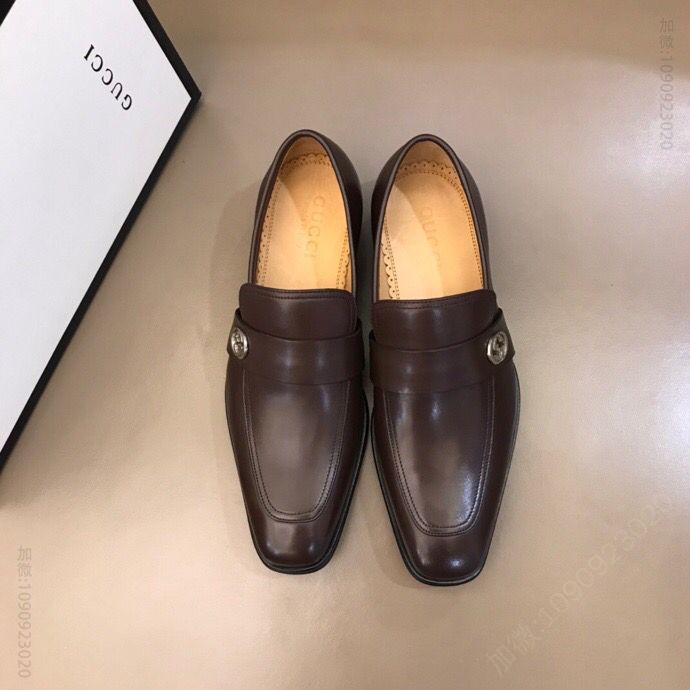 gucci古驰 进口头层牛皮G家男士正装休闲皮鞋