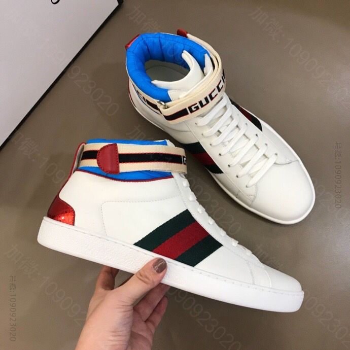 Gucci古驰 G家秋冬男士Ace系列高帮运动鞋