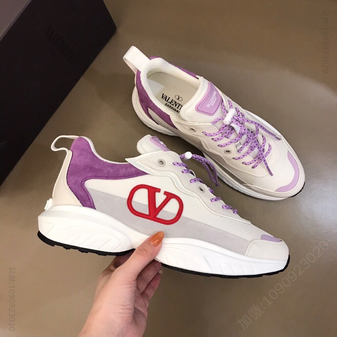 华伦天奴 网眼织物系带平底休闲鞋VT 情侣运动休闲鞋