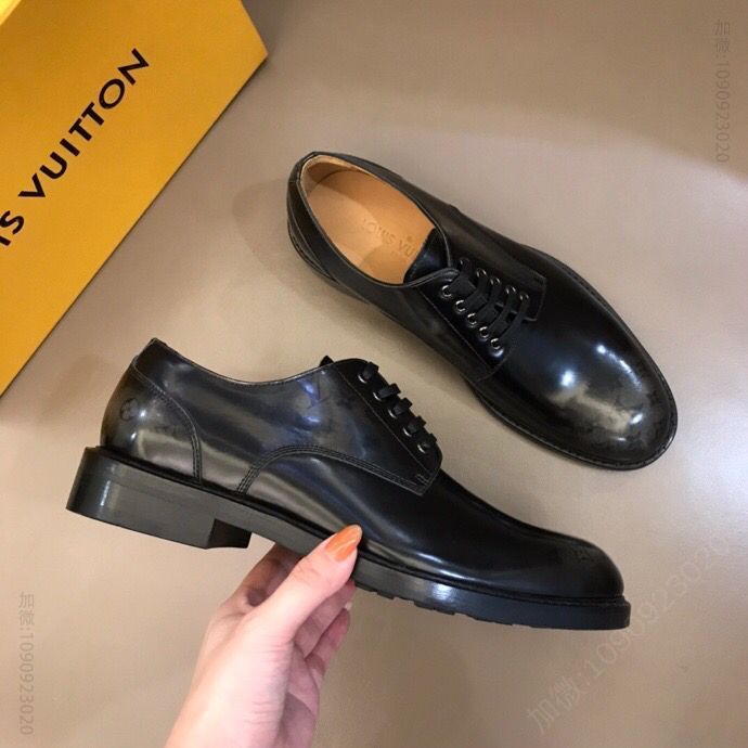 LV/路易威登 进口头层开边珠牛皮L 奢品男士高端正装休闲皮鞋