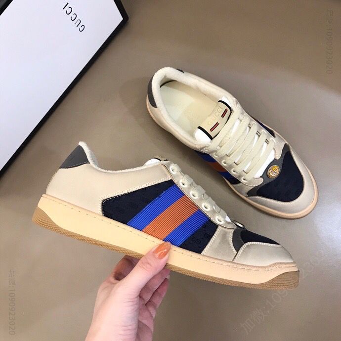 gucci古驰 Gu～i情侣低帮运动鞋系列复古小脏鞋平板鞋
