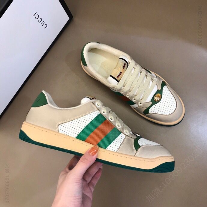gucci古驰 Gu～i情侣低帮运动鞋系列复古小脏鞋平板鞋