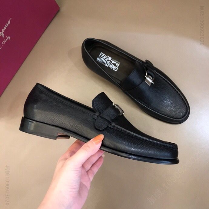 Ferragamo菲拉格慕 进口头层牛皮F高端真皮大底男士商务皮鞋
