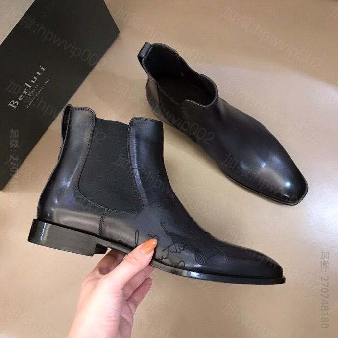 Berluti伯鲁提 Ber意大利奢品 秋冬男士高帮靴 原版布鲁提短靴 