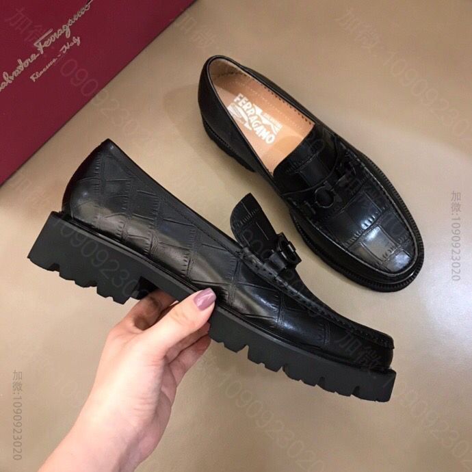 Ferragamo菲拉格慕 进口头层软面牛皮F 高端男士商务休闲皮鞋