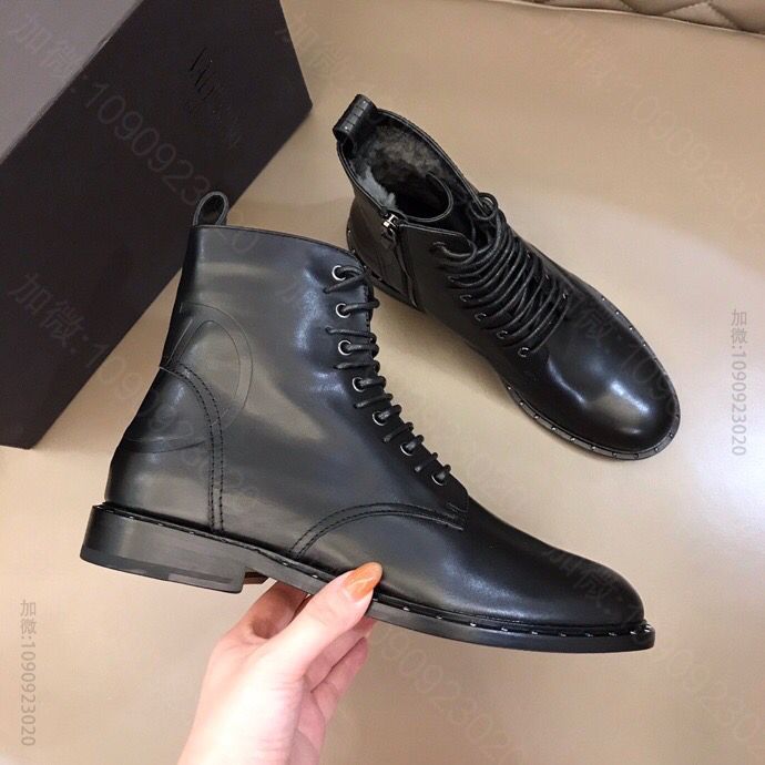 Valentino华伦天奴 进口牛皮大底V T 华伦男士高帮短靴