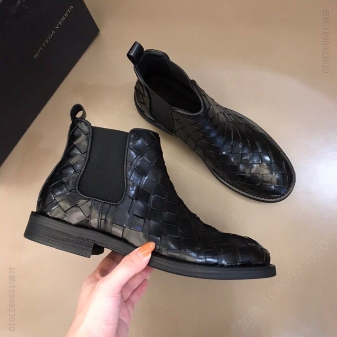 Bottega Veneta葆蝶家 纯手工编织鞋面B 家经典高帮休闲男鞋