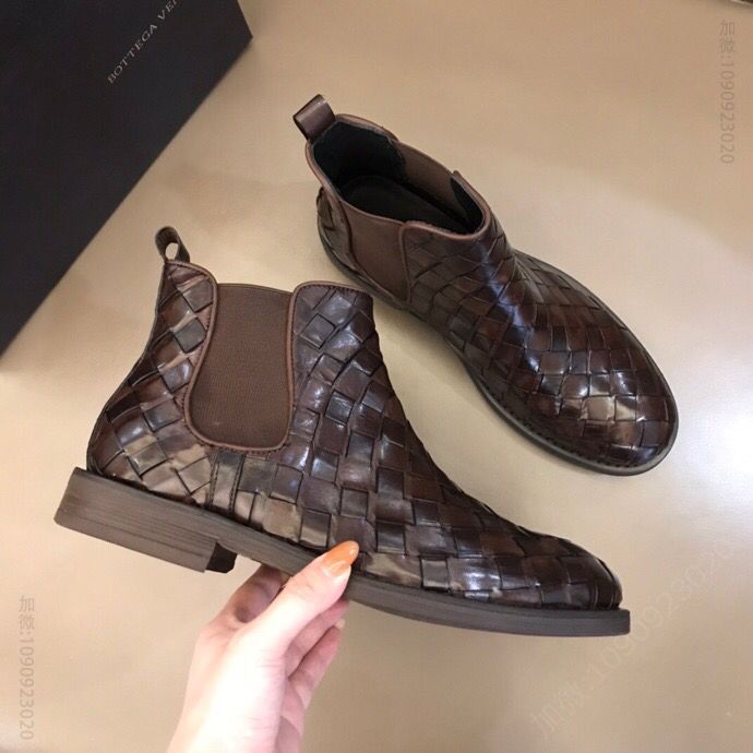 Bottega Veneta葆蝶家 纯手工编织鞋面B 家经典高帮休闲男鞋