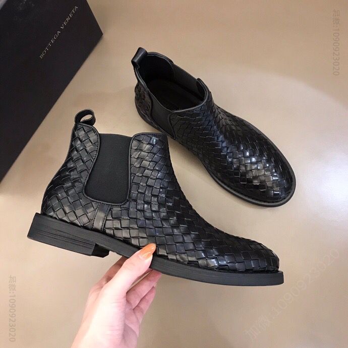 Bottega Veneta葆蝶家 纯手工编织鞋面B 家经典高帮休闲男鞋