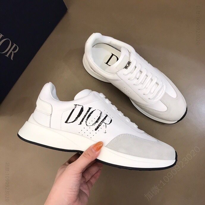 DIOR迪奥 采用黑色老花帆布拼接头层牛皮新款 B01 运动鞋
