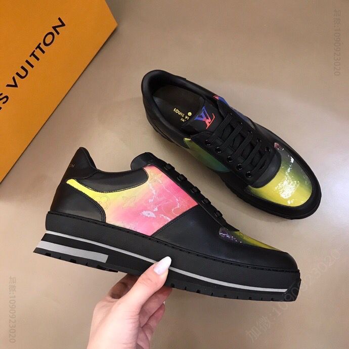 LV/路易威登 小牛皮与Monogram 帆布和粒面 Epi 皮革拼接2023Harlem 系带运动鞋