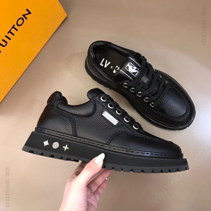 LV/路易威登 进口荔枝纹软面小牛皮L 奢品男士Abbesses运动鞋