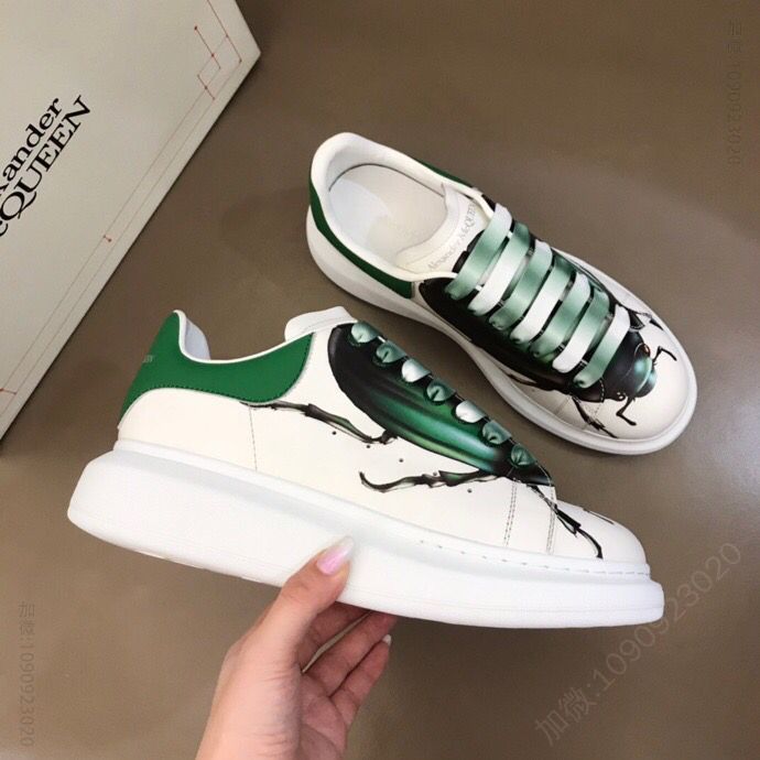 McQueen 麦昆 原版丝绸牛皮彩绘系列男士运动鞋
