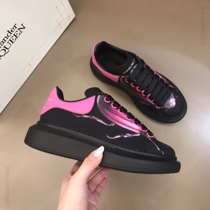 McQueen 麦昆 原版丝绸牛皮彩绘系列男士运动鞋
