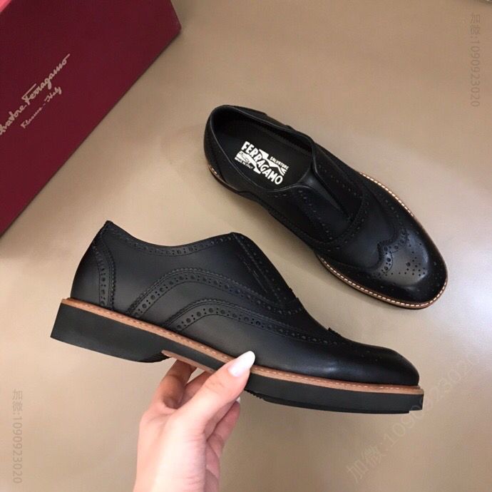 Ferragamo菲拉格慕 F 原单精品套脚正装男鞋商务皮鞋