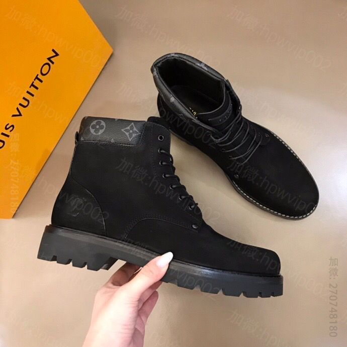 LV男款短靴 LV/路易威登 小牛皮LV奢品男士高帮Oberkampf 及踝靴 名鞋网 