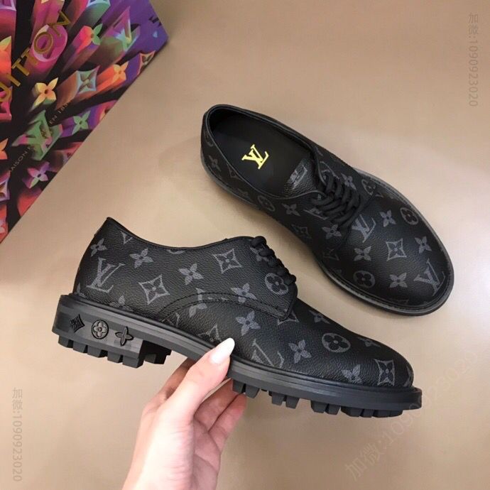 LV/路易威登 进口原版老花皮革奢品男士经典德比鞋