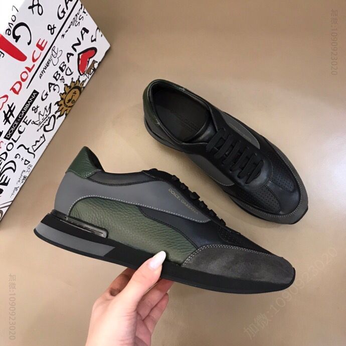 D&G杜嘉班纳 头层柔软小牛皮D& G 新品奢潮运动鞋
