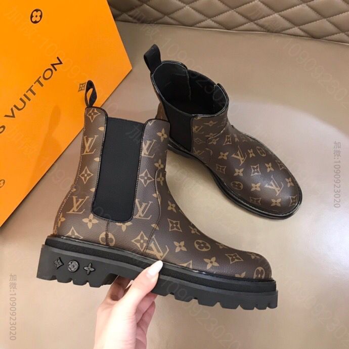 LV/路易威登 标志性Monogram 帆男士切尔西靴