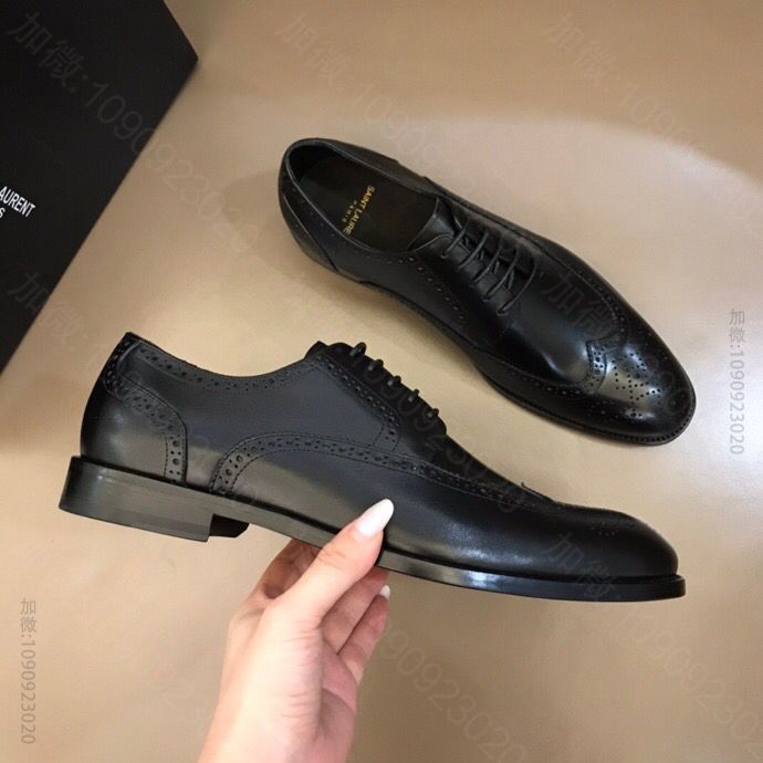 Y20513_圣罗兰男士皮鞋 进口开边珠牛皮真皮大底男士正装皮鞋