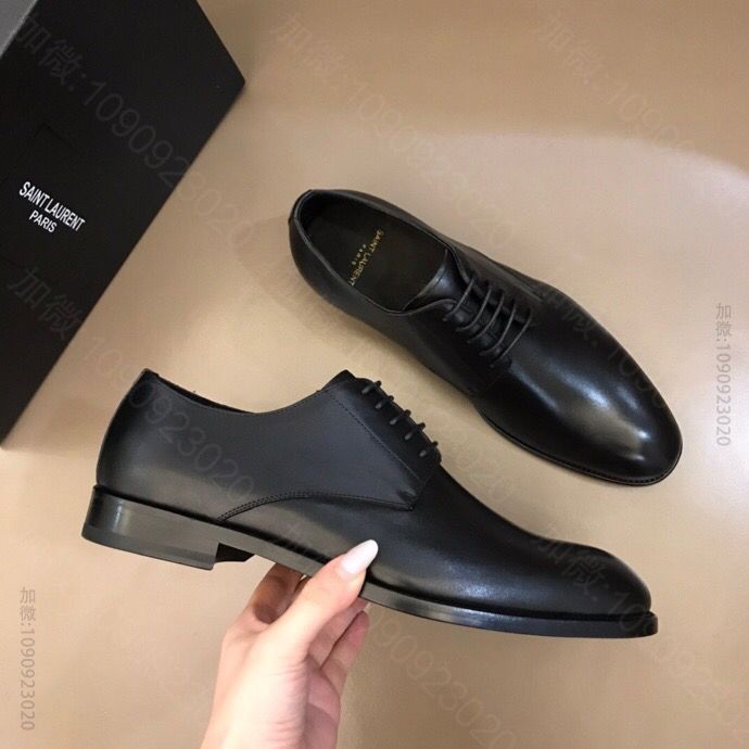YSL圣罗兰 进口开边珠牛皮真皮大底男士正装皮鞋