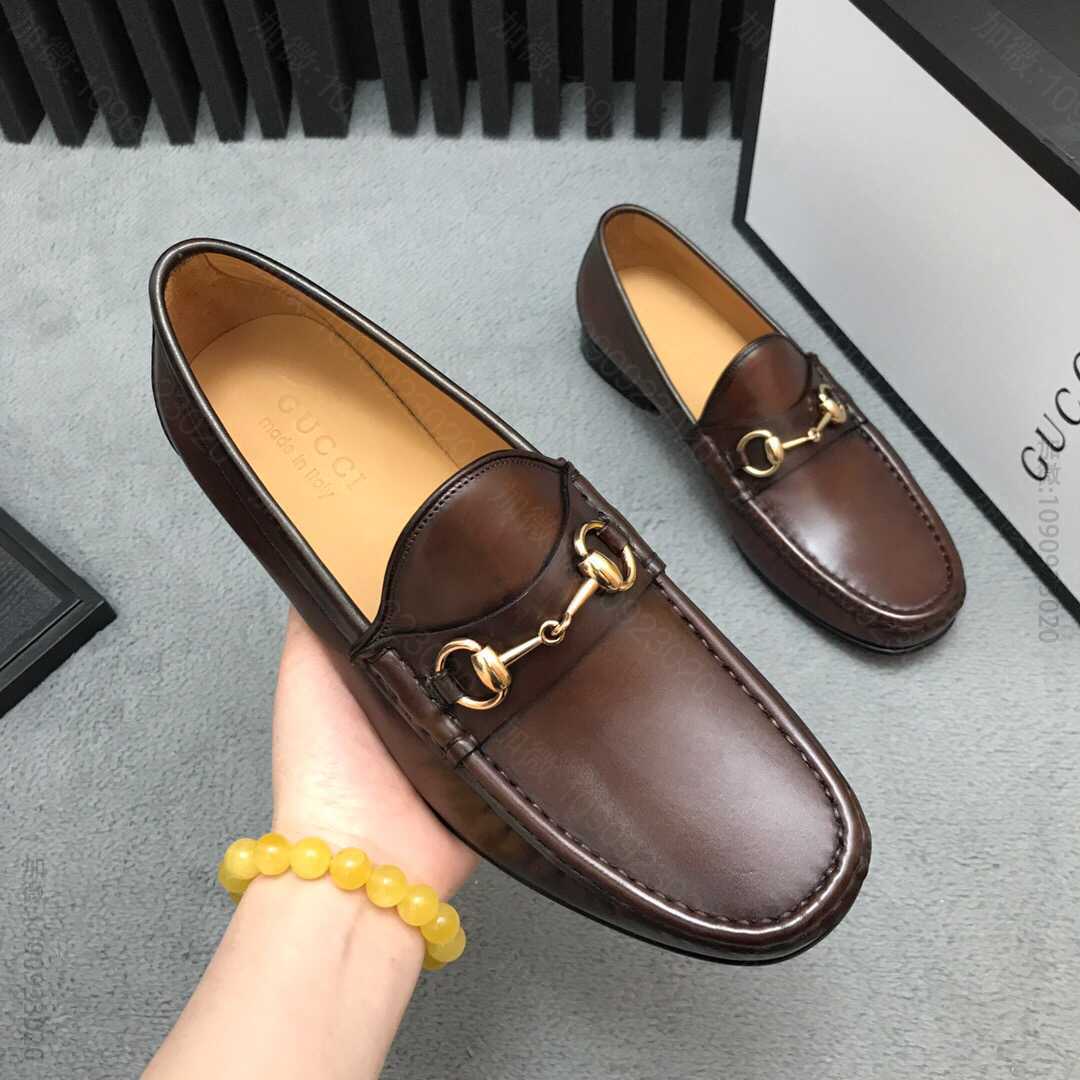 GUCCI 古驰 19ss专柜同步最新春款经典马衔扣男士小牛皮乐福鞋
