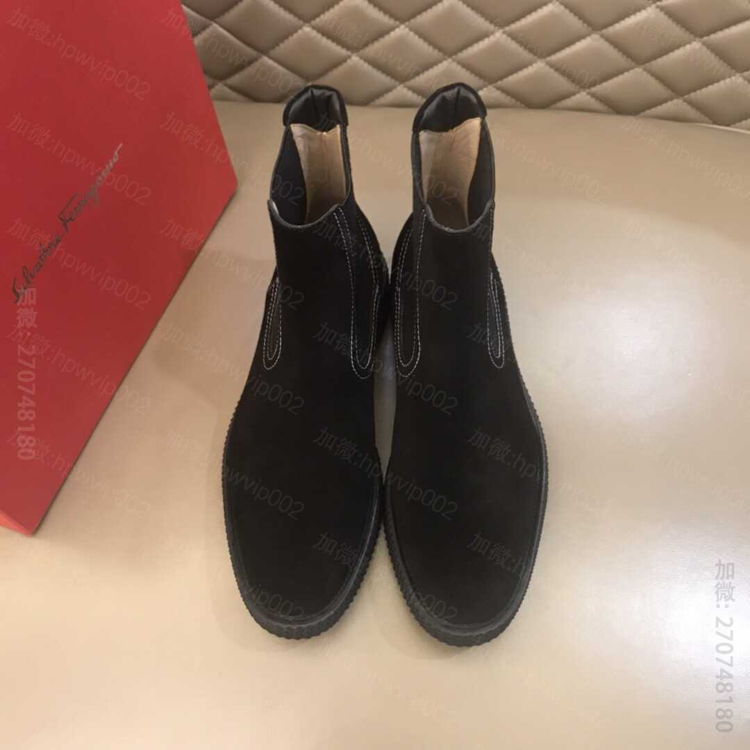 高仿菲拉格慕男士短靴 菲拉格慕男士短靴 Ferragamo菲拉格慕男士秋冬高帮靴 