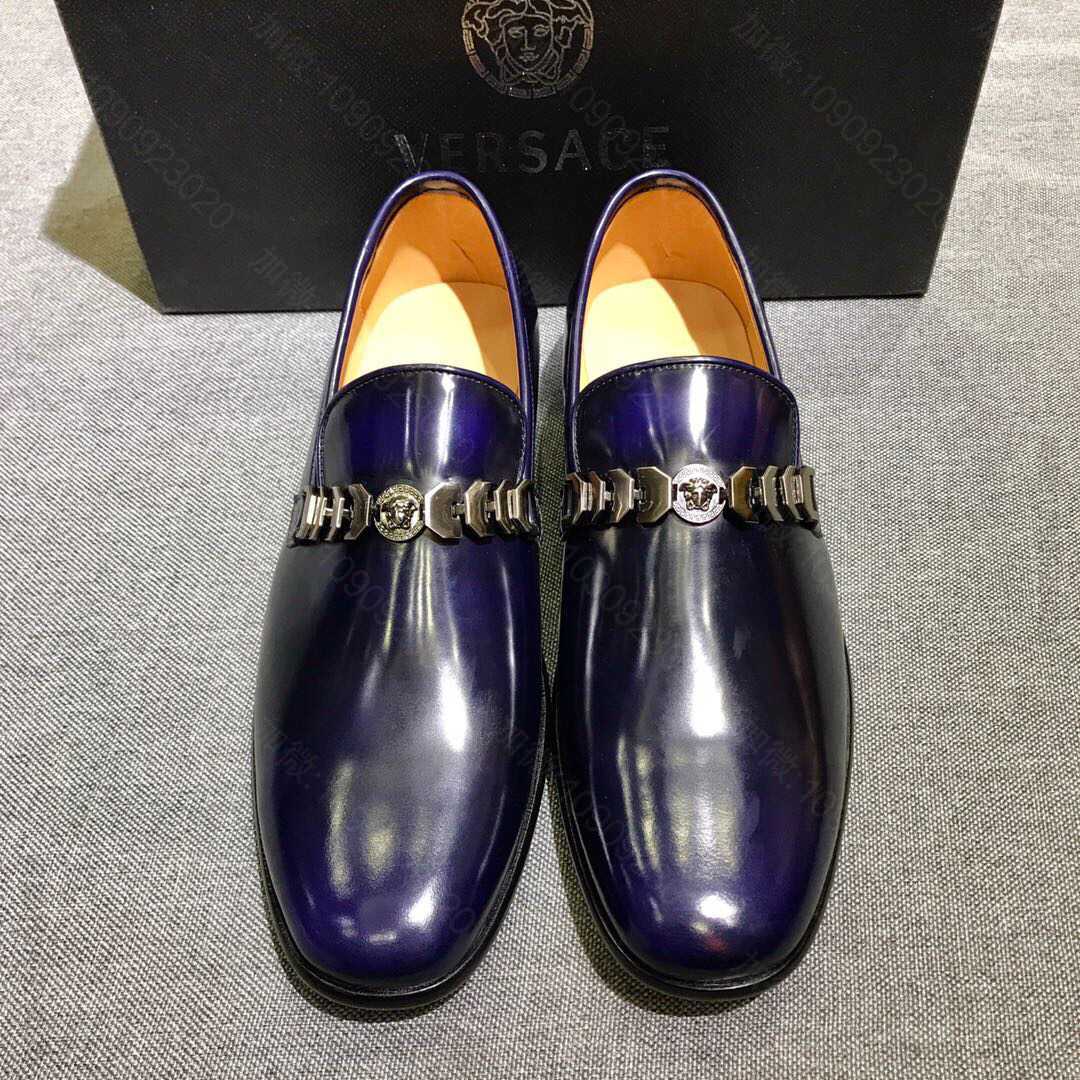 VERSACE 范思哲 进口擦色开边珠，牛皮内里男士正装皮鞋
