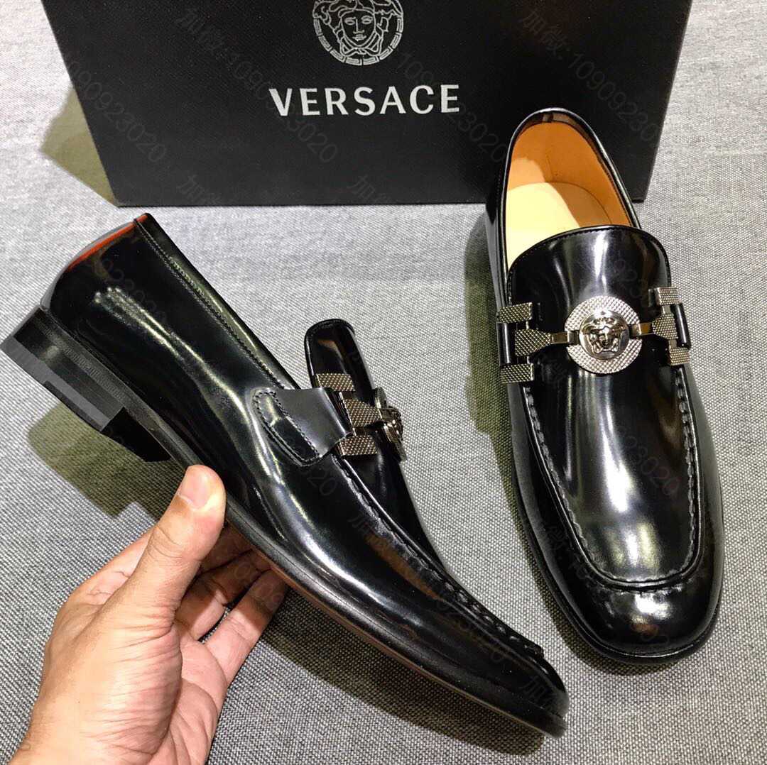 VERSACE 范思哲 进口擦色开边珠，牛皮内里男士正装皮鞋