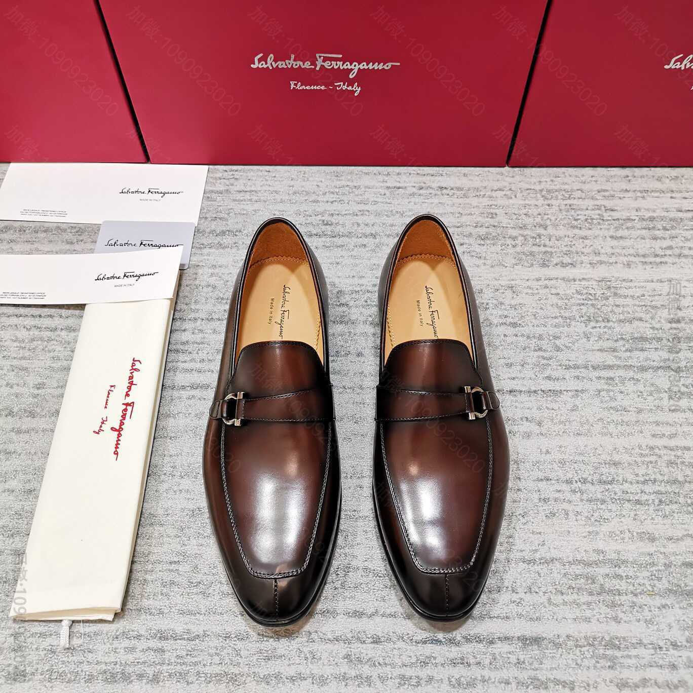 Ferragamo/菲拉格慕 手工手工擦色精品男士皮鞋