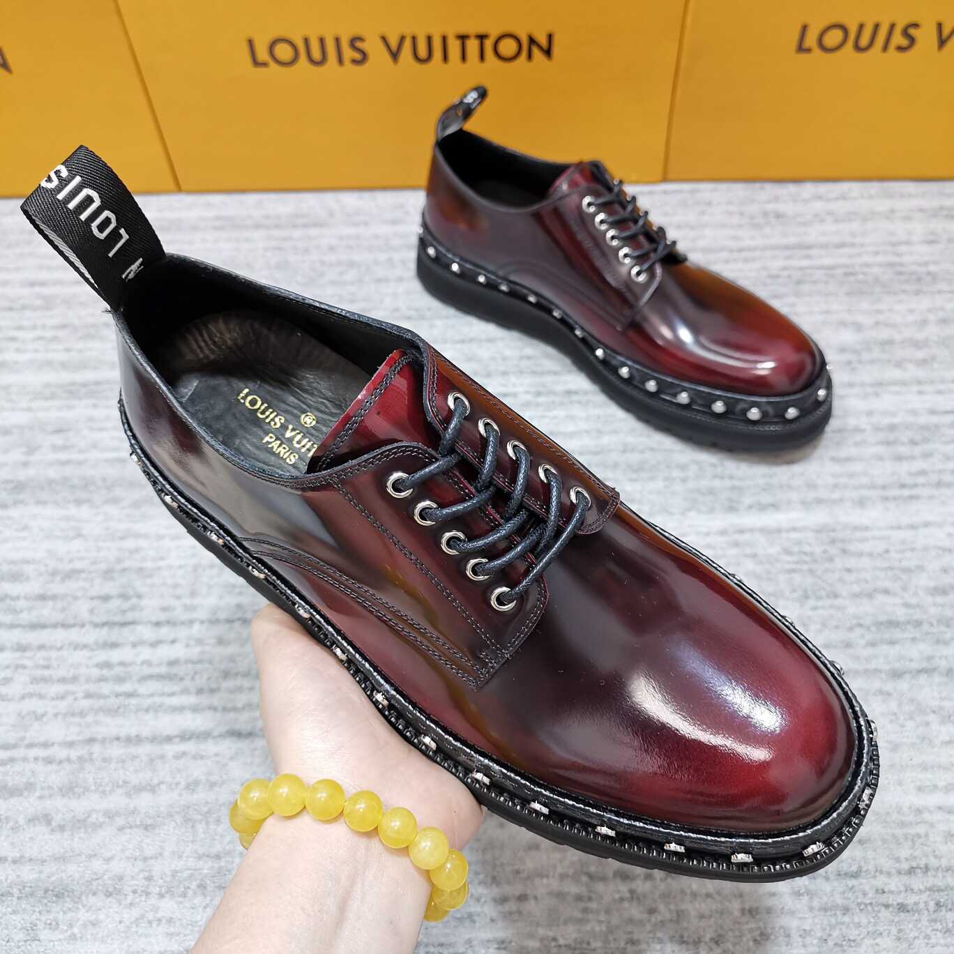 精仿LV男士皮鞋 LOUIS VUITTON 路易威登专柜热卖款 BLACK ICE 系带鞋 精品LV男士皮鞋 