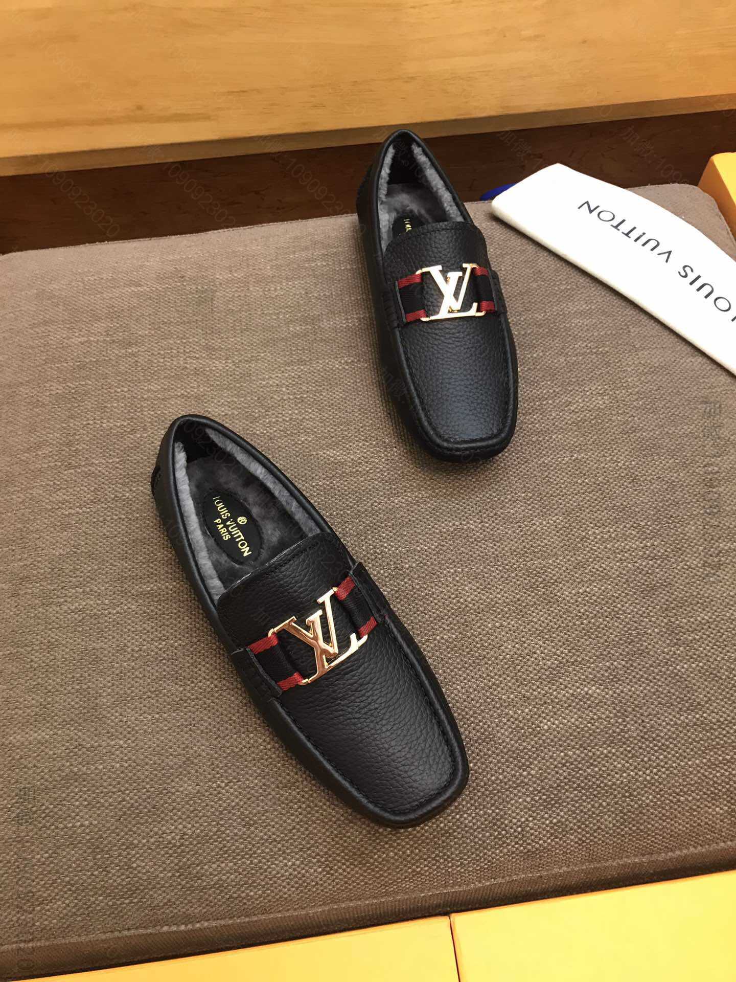 LV/路易威登 【顶级原单】LV秋冬款皮毛一体 男士豆豆鞋
