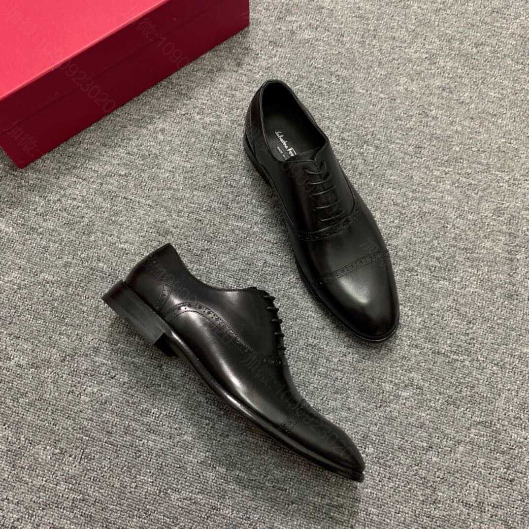Ferragam菲拉格慕 进口小牛皮男士商务休闲皮鞋