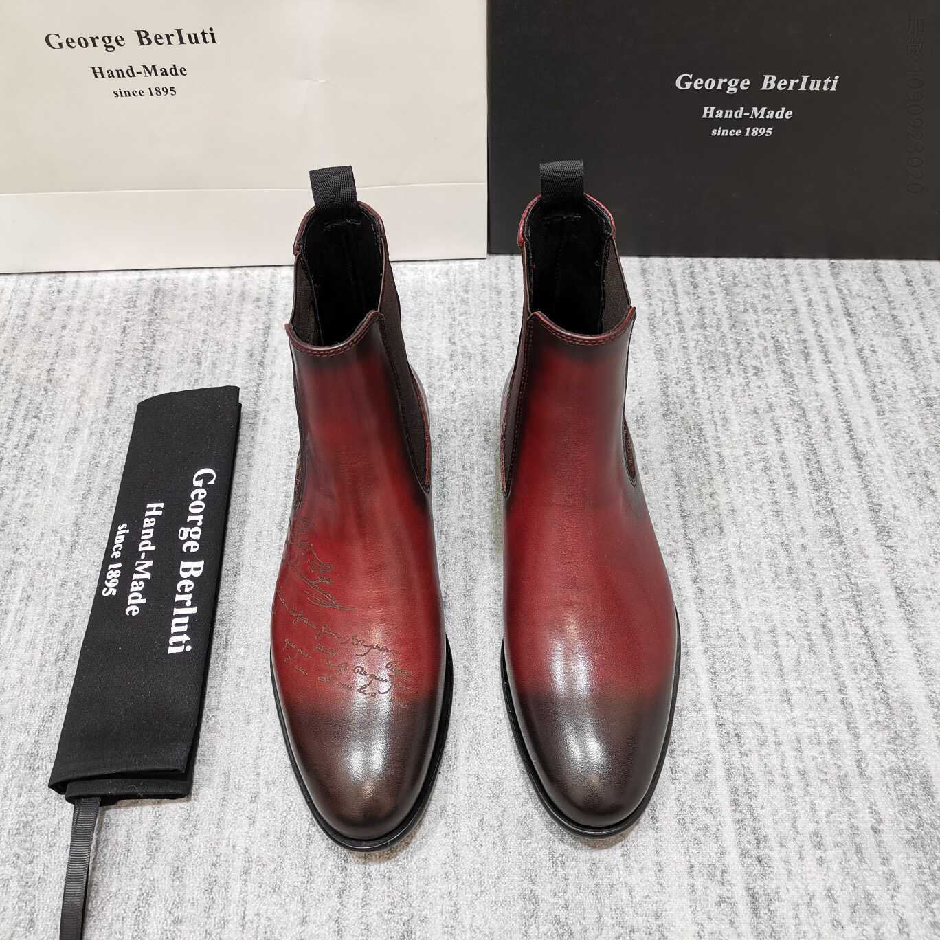 BERLUTI 布鲁提 刺青款 Cursive Galet 男仕马丁靴