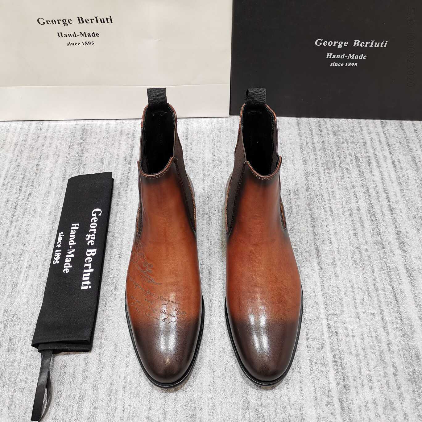 BERLUTI 布鲁提 刺青款 Cursive Galet 男仕马丁靴