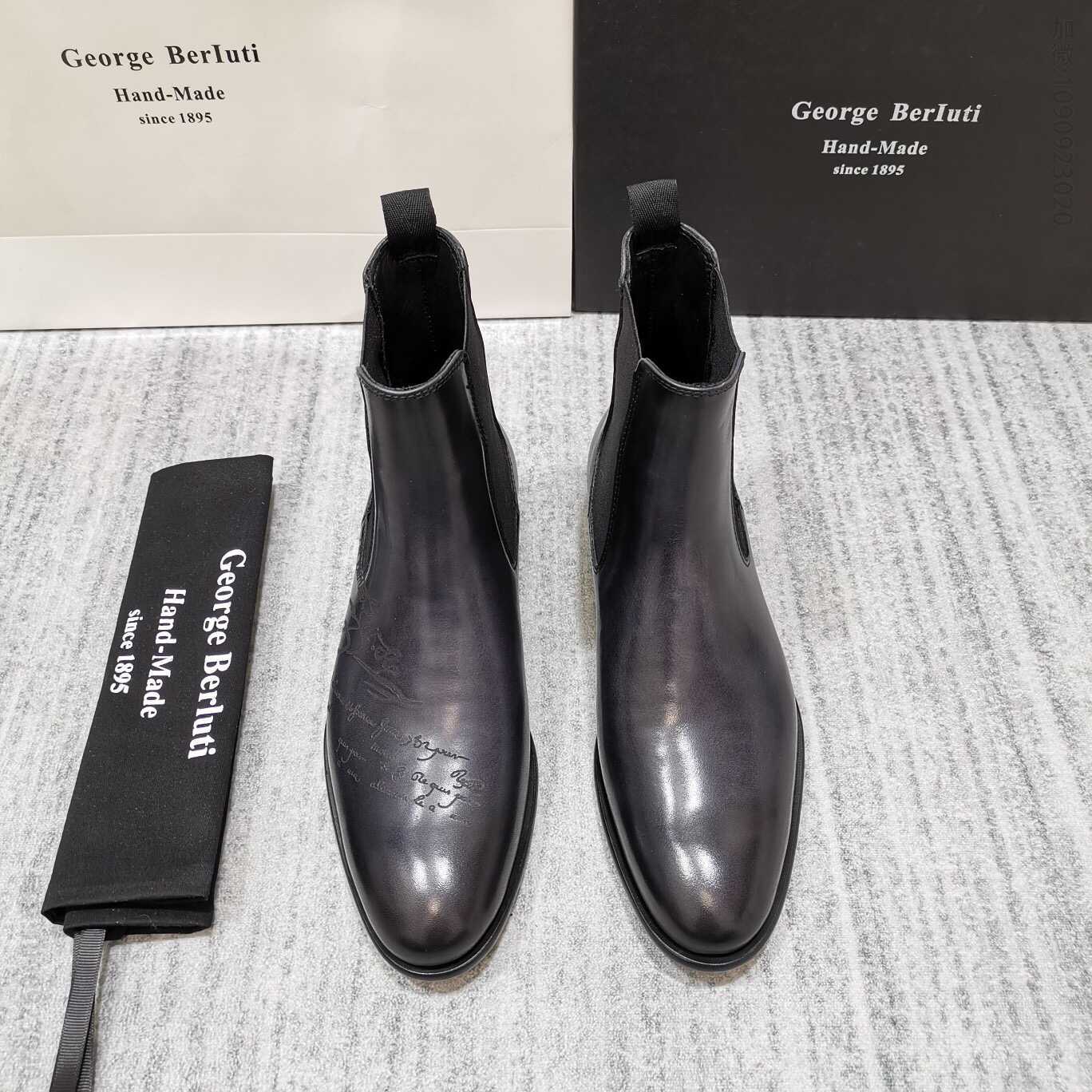 BERLUTI 布鲁提 刺青款 Cursive Galet 男仕马丁靴