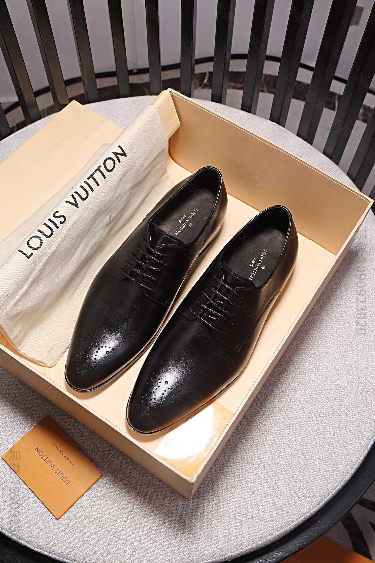 Louis Vuitton LV鞋面进口牛皮 水染牛皮内里 真皮大底男士商务...