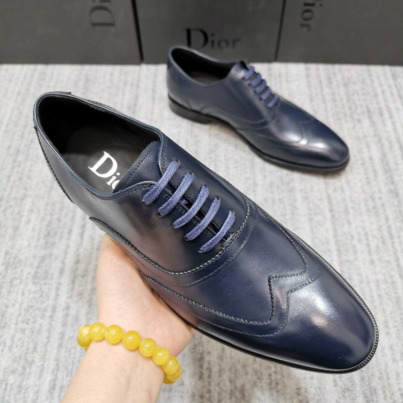 原版迪奥男士皮鞋 Dior 迪奥 2023最新款进口牛皮面布洛克雕花德比男士皮鞋 原版迪奥男士皮鞋 