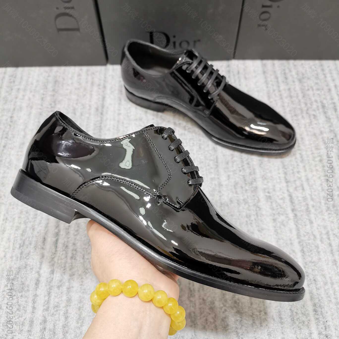 Dior 迪奥 2023最新款进口牛皮面布洛克雕花德比男士皮鞋